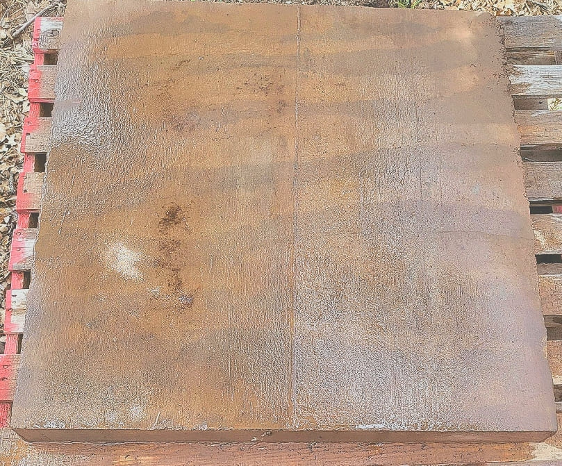 A photo of a rammed earth panel.